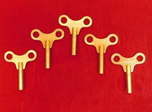 Replacement for Set of 5 Clock Winding Keys 3.0 mm #3 Savers Lot 3 mm Solid Brass Number 3 Size