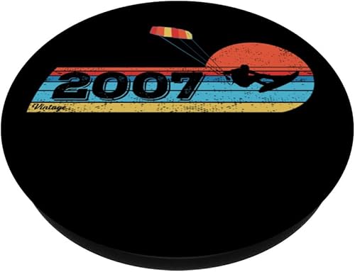 Miniatura 2 de Kitesurfer Kitesurfing Birthday Vintage 2007 born Kitesurf PopSockets Standard PopGrip