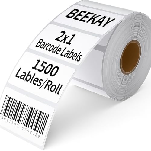 Image of BEEKAY 1500 Labels 2 inch x 1 inch (50 x 25 mm) Direct Thermal Printer Stickers Best for Barcode, Product, FNSKU, Inventory,Price,Compatible with All Direct Thermal Label Printer