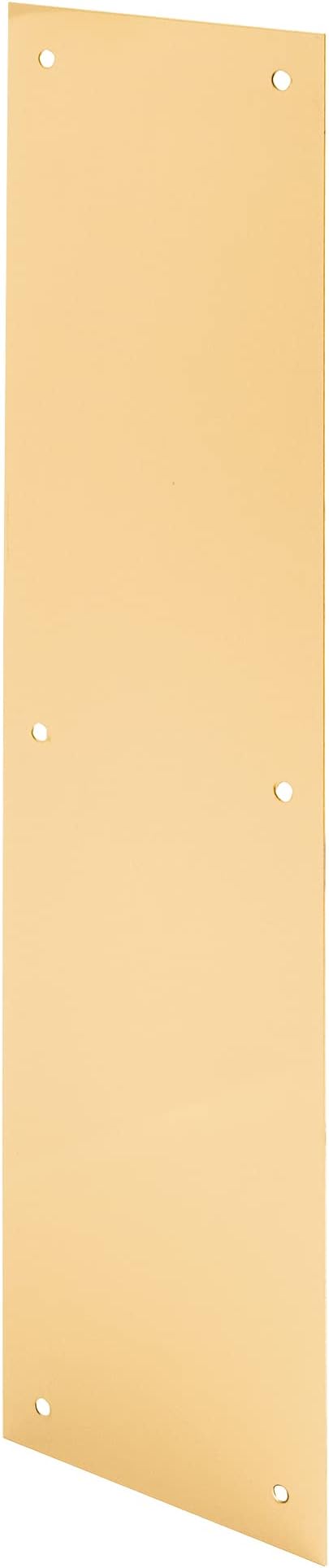 Prime-Line MP4719 Door Push Plate, 3-1/2 15 In., Polished Brass (Single Pack)