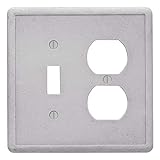 Questech Décor Single Toggle/Single Duplex Combo Electrical Outlet Cover Wall Plate, 2-Gang Double S