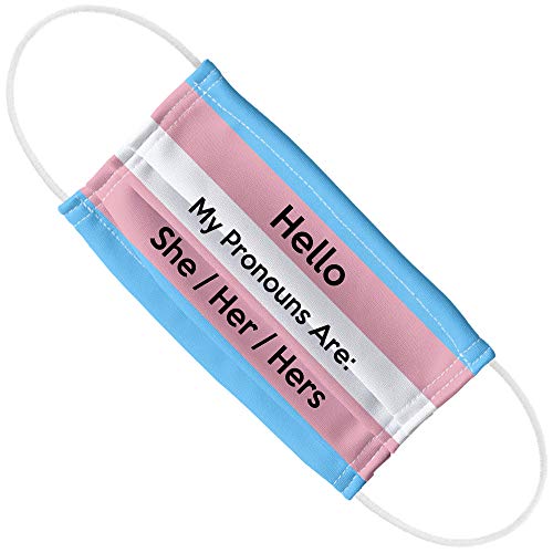My Pronouns Are She Her Hers Gender 1-Ply Reusable Face Mask Covering with Adjustable Nose Wire, Unisex