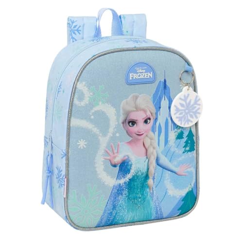 Safta - Mochila Escolar Guardería Frozen Adaptable a Carro (Sin Carro), Compartimento Principal con Cremallera, Tarjeta de Identificación, Asa Superior y Tiradores Dobles, Medidas 22x10x27 cm