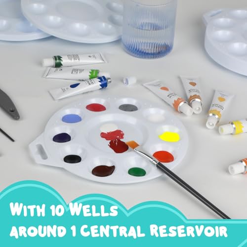 Image of 56Pcs Paint Tray Palettes, Plastic Paint Pallets with Hanging Hole for Kids or Students to Paints on School Project, Art Class or Have a Birthday Painting Part