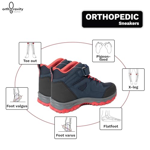 Orthopedic StrideCare 360 Kids High Top Sneakers, Wide Opening, Removable Inserts4