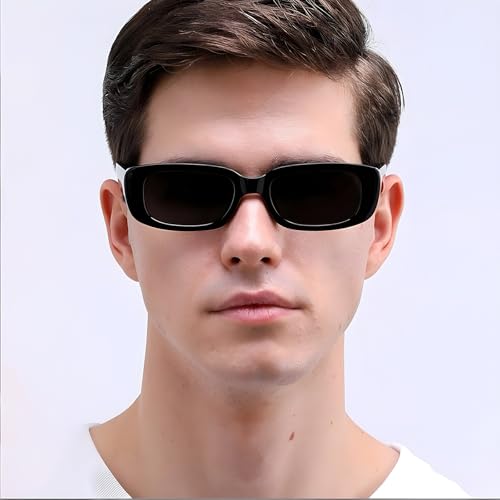 Trendy Rectangle Sunglasses - 90s Retro Narrow Square Frame, UV400 Protection, Vintage Fashion Small Shades3