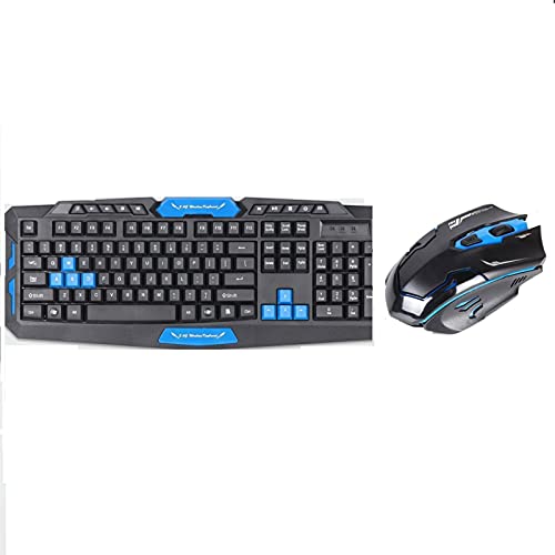 YORKING 2,4 Ghz Funk-Tastatur Mit Maus Funk-Tastatur Und -Maus Set 1600 DPI Funk-Tastatur-Hotkeys Geeignet Für Laptops Und Smart-Tvs (Schwarz) Cover