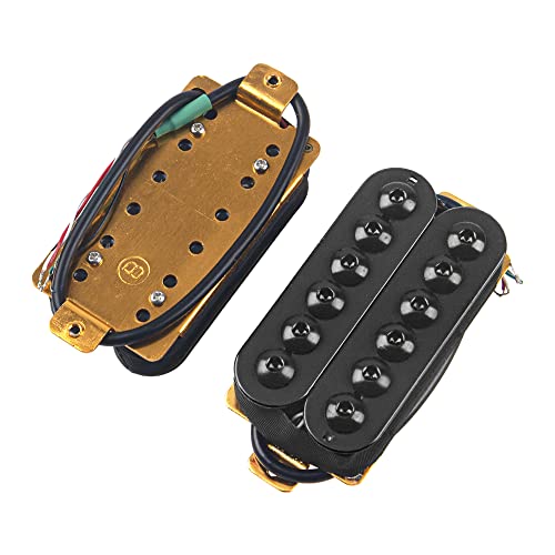 1Pair Yootones High Output Magnet Electric Guitar Neck Bridge Pickup Set N/B Compatible with Electric Guitar Pickup (Black) - Thumbnail 3