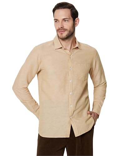Image of Symbol Premium Men's Cotton Linen Casual Shirt - Regular Fit | Full Sleeve (Available in Plus Sizes)