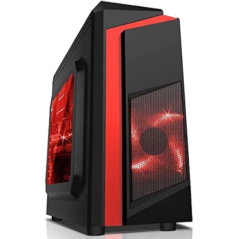 FCS F3 Red Gaming PC - Intel i5-16GB RAM - 128GB SSD + 2TB HDD - GT710 - Windows 10 (16gb + 2tb hdd) Cover