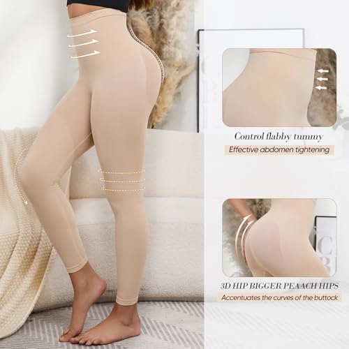 High Waisted Tummy Control Shapewear Leggings for Women Soft Pants Compression Body Shaper Butt Lifter Thigh Slimmer3