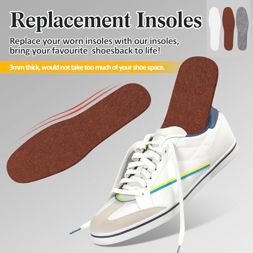 6 Pares Plantillas de Fieltro Unisex Ajustables Tallas 4-12 miniatura 4
