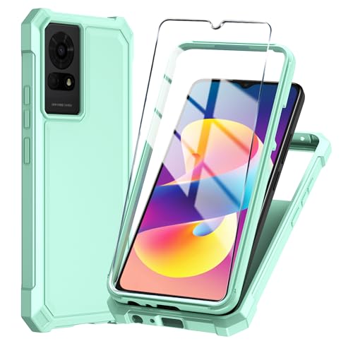 Coque TCL K24 silicone vert avec protection écran en verre