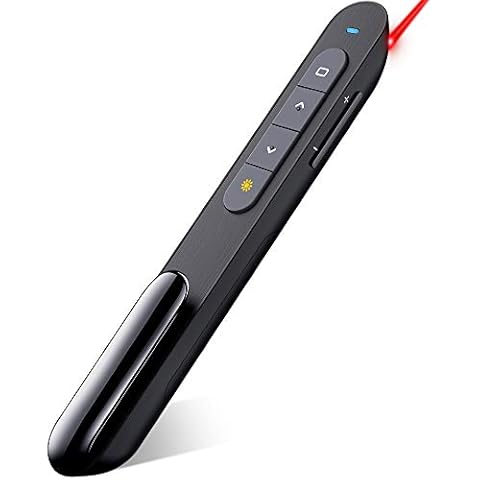 DinoFire for Bluetooth RF 2.4GHz Dual Modes Red Light Wireless Presenter Presentation Powerpoint Clicker Presentation Remote Control Slide Advancer Changer Support Mac Powered by AAA (11) Cover