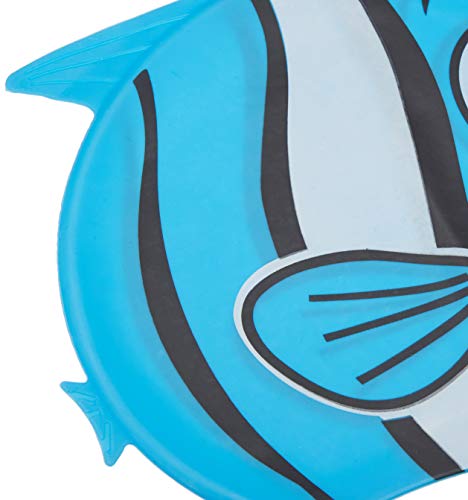 Touca Silicone Touquinha Infantil Peixinho Azul Marinho Esporte Natação Piscina Nadar Menino Menina