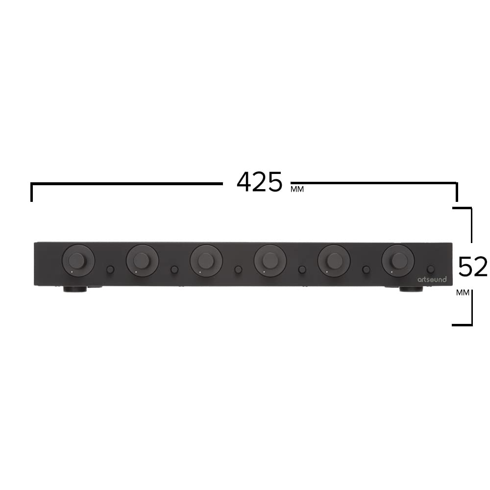 ArtSound SVC6.2 - Commande Centrale de Zone/Volume - 6 Paires de Haut-Parleurs, 2 x 180W, 8 Ohms, Noir