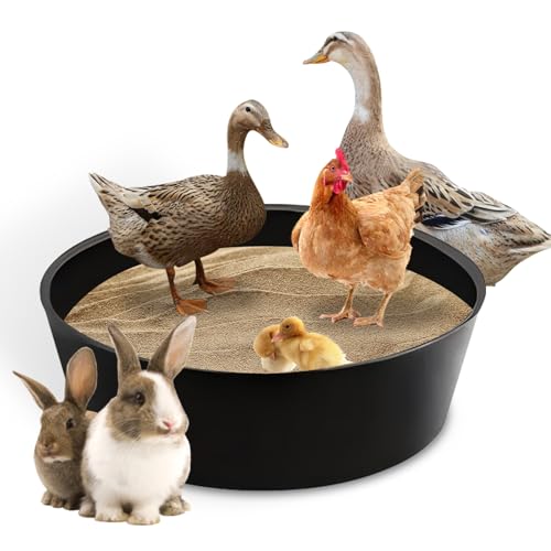 Bain De Poussière Poulailler Récipient Bain Poulailler Bain Poussière Poulet 63.5cm - Récipient Réglable Sans Fond | Pour Poules, Canards, Dindes Poullailler Exterieur 2 Poules Bac Poules Canards 64cm