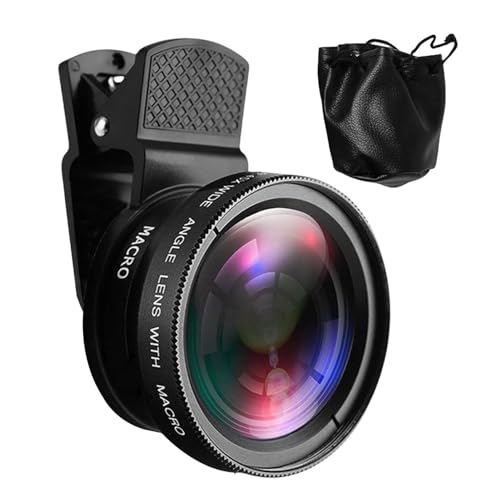 Accesorios de lente de teléfono celular | 0.45X gran angular 15x Super Macro Kit de lente de teléfono - Lente profesional con clip para cámara de teléfono