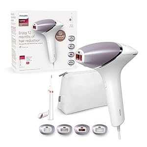 Philips Lumea IPL Series 8000 – IPL-Gerät zur Haarentfernung, Alternative zur Laser-Haarentfernung, inkl. Trimmer und 4 Aufsätzen für Körper, Gesicht, Bikinizone & Achseln (BRI949/00)