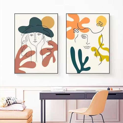 Affiche Matisse Visage de Femme Toile Encadrée Salon 30x50 cm