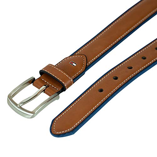 Tommy Hilfiger Men's Fabric Belt (Pack Of 1) With Leather Overlay,Navy,34 #TOP3