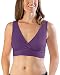 Kindred Bravely Extra Soft Organic Cotton Wireless Nursing & Maternity Sleep Bra (Purple, Large-Busty)