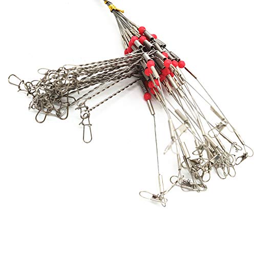Senyubby Wire Trace Leader Rig Stainless Steel 1-5 Arms Fishing Rigs With Snap,High-Strength Fishing Leaders Saltwater-Perch Rigs For Fishing #TOP4