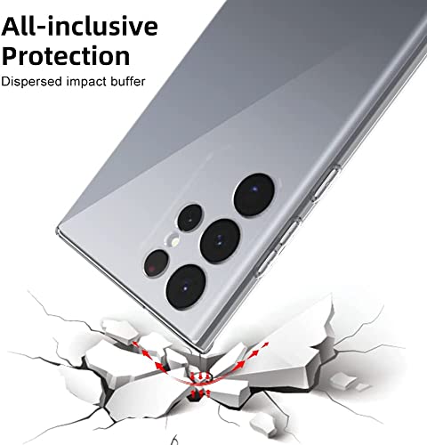 Image of NISHTECH for Samsung Galaxy S23 Ultra 5G Premium Transparent Hybrid Soft Slim Dust Proof Back Case Cover Silicone with Camera Protection