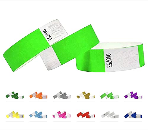 Tyvek Pulseira de identificação de 19 mm, 1000 unidades, verde, 1000 unidades