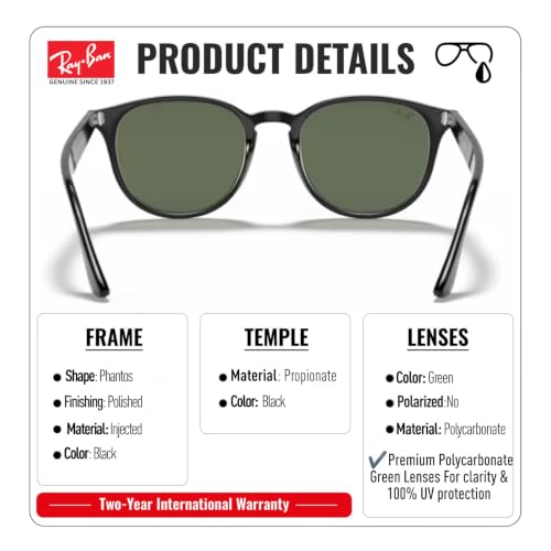 Image of Ray-Ban RB4259 Phantos Shaped Sunglasses for Men & Women with Official RAYBAN Eyewear Kit