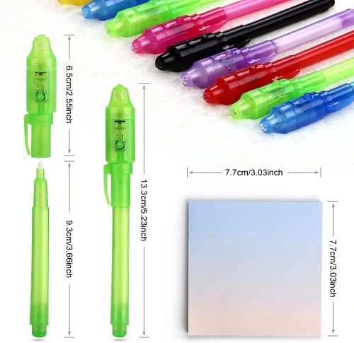 DazSpirit 14 Stück Geheimstift Notizbuch Partytüte Füller für Jungen und Mädchen, Zauberstift mit UV-Licht für Kinder, Unsichtbarer Stift Spy Pen zum Schreiben Geheimer Nachrichten