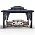 GAOMON 10x13ft Hardtop Gazebo, Outdoor Polycarbonate Double Roof Canopy, Aluminum Frame Permanent Garden Tent with Curtains and Netting for Patio, Lawns (Gray)