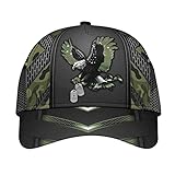 Uomo Donna Snapback Cappello Cappello da Sole Moda Traspirante Trucker Cappellino per All'Aperto Pesca Eagle Camo, Modello di Piastrina per Cani Aquila Verde E Nera