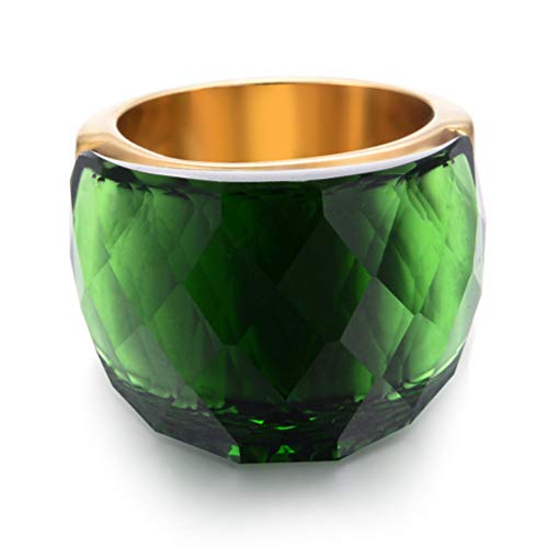 Image of HIJONES Men Women Stainless Steel Cubic Zirconia Royal Crystal Rings Wrap Band Cocktail Style