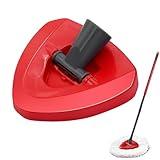 Cabezal de repuesto para fregona triangular giratoria 1 unidad, compatible con sistema Turbo EasyWring, accesorio para mopa de repuesto en rojo, base plástica resistente para uso doméstico