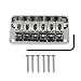 78MM Metal Fixed Hardtail Saddle Bridge Top Load Guitar Tailpiece for 6 String Fender Strat Tele Electric Guitar, Chrome