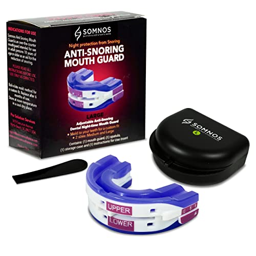 Somnos Anti Snore Mouthguard - Adjustable Sleep Mouth Guard for Snoring - Lightweight, Comfortable, and Effective for Reducing Snoring - Better Sleep Starts Here™ - Large Size …