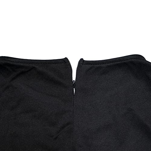 Kollxun Womens Ruffle Bell Sleeves Flounce Bodycon Cocktail Party Pencil Dress (Large, Black) #TOP5