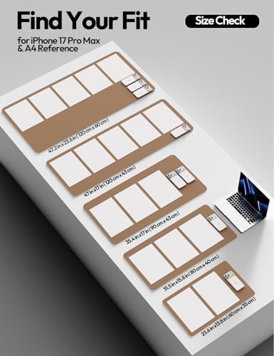 Image of YSAGi Leather Desk Pad Protector, Office Desk Mat, Large Mouse Pad, Non-Slip PU Leather Desk Blotter, Laptop Desk Pad, Waterproof Desk Writing Pad for Office and Home (47.2 inch x 23.6 inch, Khaki)