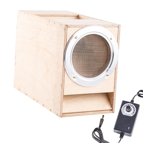 Generic Grain Blown Shell Machine Wind Sheller with Filter Screen DIY Wooden Assembly Box Bird Food Blowing Machine for Yard Shops, Small