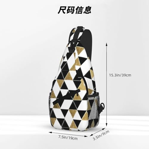 Sac à dos poitrine urbain imprimé triangles pour les sorties décontractées - 3