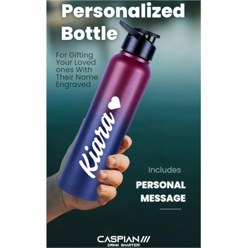 Image of CASPIAN / / / Hike Stainless Steel Customize Sipper Water Bottle (CUS-Midnight Crimson 1 Litre, Set of 1)| Leak Proof Thunder for Fridge Home Office Travel School Kids Boys Girls Adults Sports Gym Yoga