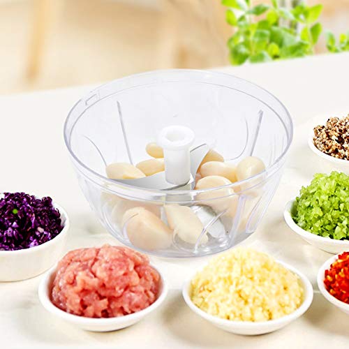 Manual Food Chopper, Easy Hand Pull Pro Onion Chopper, Durable Handheld String Food Processor for Veggie, Garlic, Meat, Salsa Maker (Green) - Thumbnail 4
