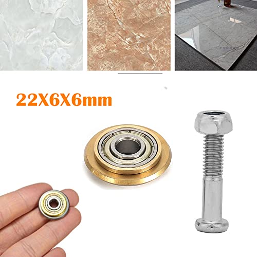 TorSor 2 Pack Tile Cutter Wheel Cutting Blade Replacement Premium Tungsten Carbide Bearing Ceramic 22×6×6mm Scoring With Bolt Lock Nut For Wall Floor Tiles Glass Knife Manual Machine