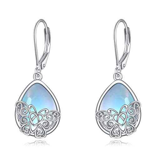 Daylinlove Butterfly Earrings Sterling Silver Moonstone Butterfly Drop Dangle Earrings Butterfly Jewelry Gifts For Women Girls #TOP1