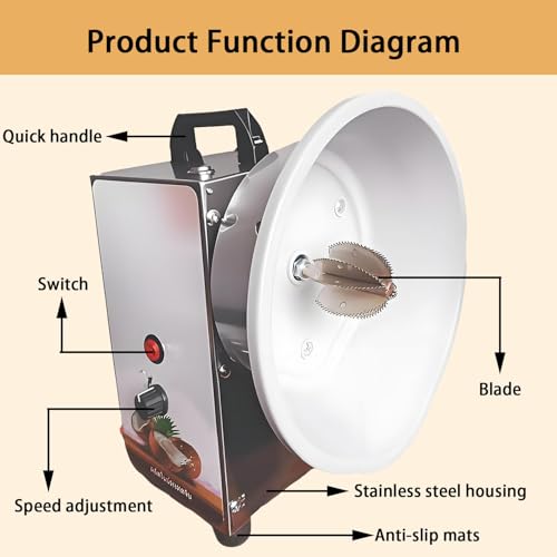 Grattoir de coco vertical sans projection avec corps plastique leger - 4