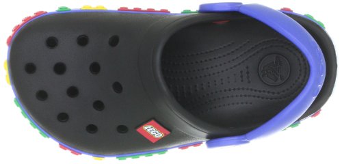 Sandália infantil Crocs Crocband Lego, Black/Sea Blue, 4-5 Toddler