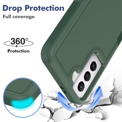 for Samsung Galaxy S21 Case: Dual Layer Protective Heavy Duty Cell Phone Cover Shockproof Rugged with Screen Protector - Military Protection Bumper Tough - Samsung Galaxy S21 5G 2021, 6.2", Dark Green by MDCN - Used condition - Image 3