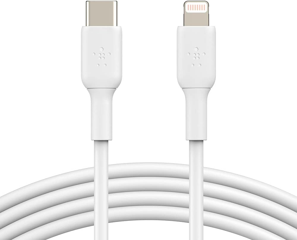 1 Meter PVC Lightning to C Cable White