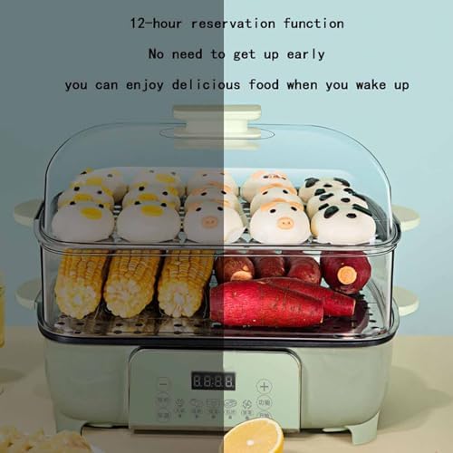 3-Tier Electric Food Steamer, 26L BPA-Free Vegetable Steamer with Removable Baskets, 800W Power, 12-Hour Timer, Stainless Steel Housing for Healthy Cooking